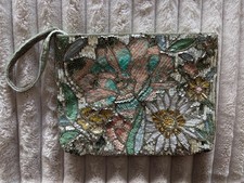 Image of ACCESSORIZE stunning beaded floral clutch new without tags