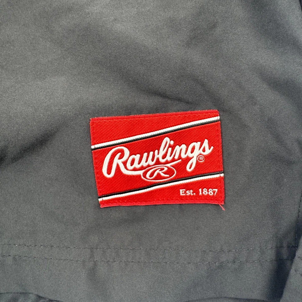 Rawlings Shirt Youth Large Black Gray Short Sleeve 1/4 Zip Baseball Pullover Top - Image 2 of 4