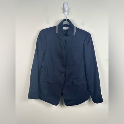 J. Crew Regent Blazer Wool Blend Single Button Blue Navy Size 4P