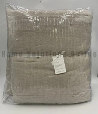 Pottery Barn European Linen Tufted Waffle Comforter Flax Full Queen #U1001