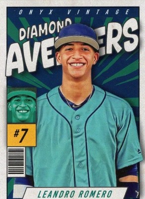 Leandro Romero, Mariners, 2026 Onyx Vintage Baseball ''Diamond Avengers'' SP 8/50