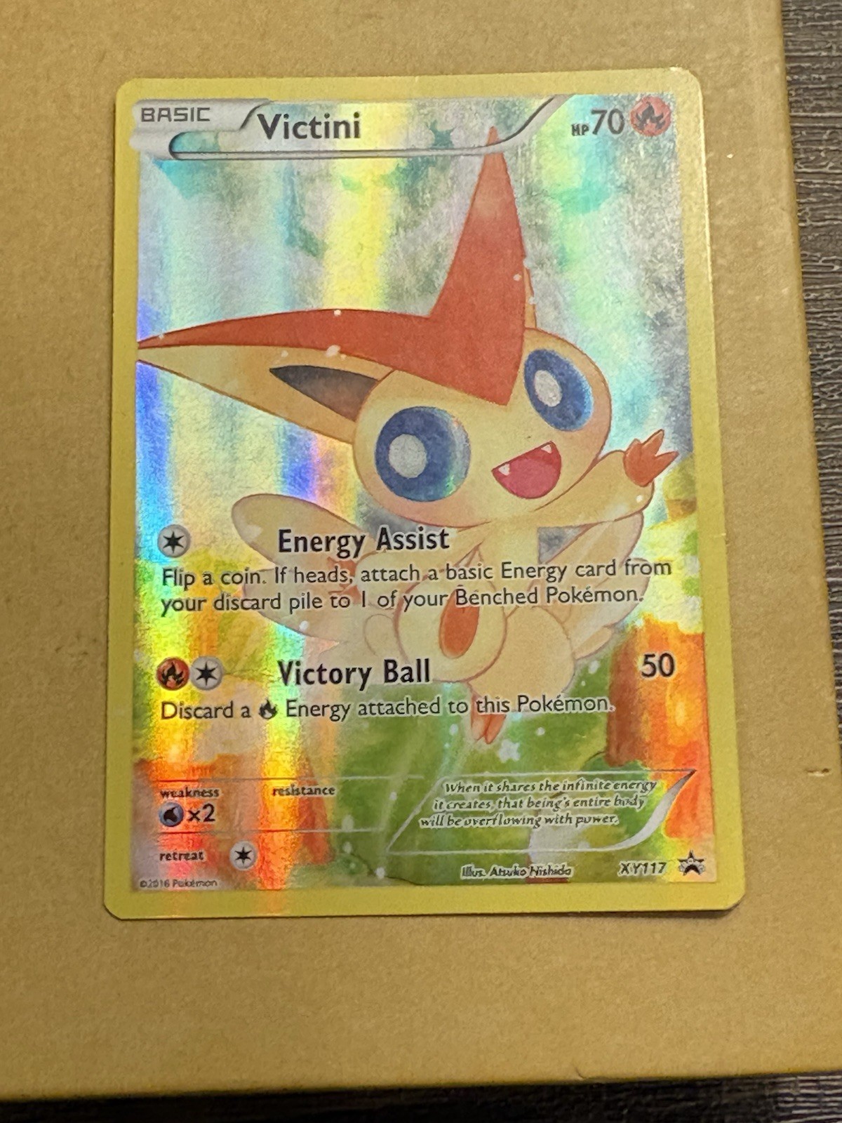 Victini - XY117 Black Star Promo Full Art Pokemon - LP/MP
