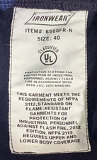 New w/o Tags Ironwear 6500FR-N Cat-2 Coveralls Size 40 Flame Resistant Navy Blue