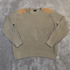 J Crew Men  s Knit Sweater Men's Size Large Tan Beige Preppy Classic Casual