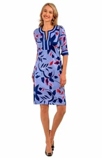 NEW $219 Gretchen Scott Jersey stretch Split Neck floral  Dress Full Bloom XXL