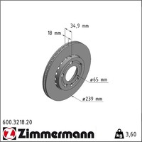 2X Zimmermann 600.3218.20 Bremsscheibe FüR Skoda Vw Fabia Polo Fox 6Y2 6Y5 6Y3