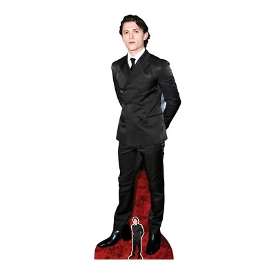 Tom Holland Noir Suit Taille Réelle Et Mini Carton Découpe/Debout/Voyageur - Photo 1/2