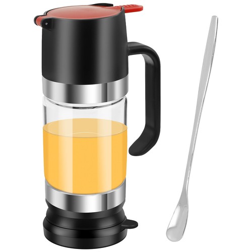 Glass Honey Dispenser Pot 300ml Easy Refill Syrup Dispenser Jar with mokEz - Picture 22 of 22