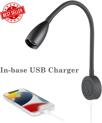 RV 12V Reading Light, Dimmable Boat Bedside Reading Lamp, Gooseneck LED Spot for - Picture 5 of 12