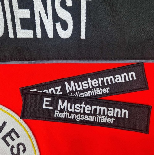 Namensstreifen BRK DRK Rotes Kreuz Rettungsdienst Einsatz- Softshelljacke 140x30 - Picture 2 of 10