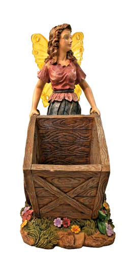 Large Fairy Pushing a Wheelbarrow through a Flower Garden - Picture 7 of 9