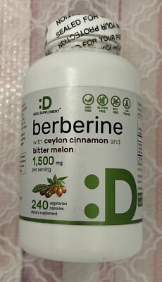 DEAL SUPPLEMENT Berberine 1,500 mg Per Serving 240 VegCaps Exp 08/25