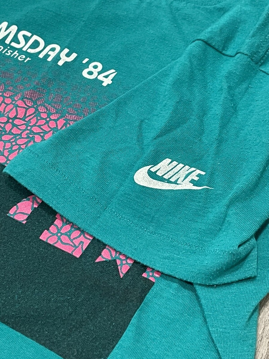 Vintage 1984 Nike Bloomsday t shirt size medium single stitch blue