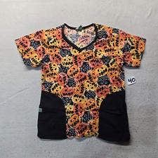 WS GEAR Halloween Themed Scrub Top Shirt Adult Women's Size M Medium