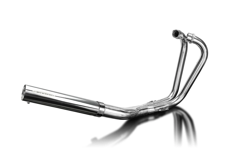 Silenciador recto de acero inoxidable Kawasaki Z750B Twin 1976-1979 escape completo 2-1  Foto 2 de 4