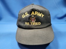 U.S. Army Retired Adjustable Hat Baseball Cap. With Insignia. US Made.