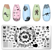 Love Ribbon Knot Plates Nail Art Stamp Templates Stainless Steel OMH2