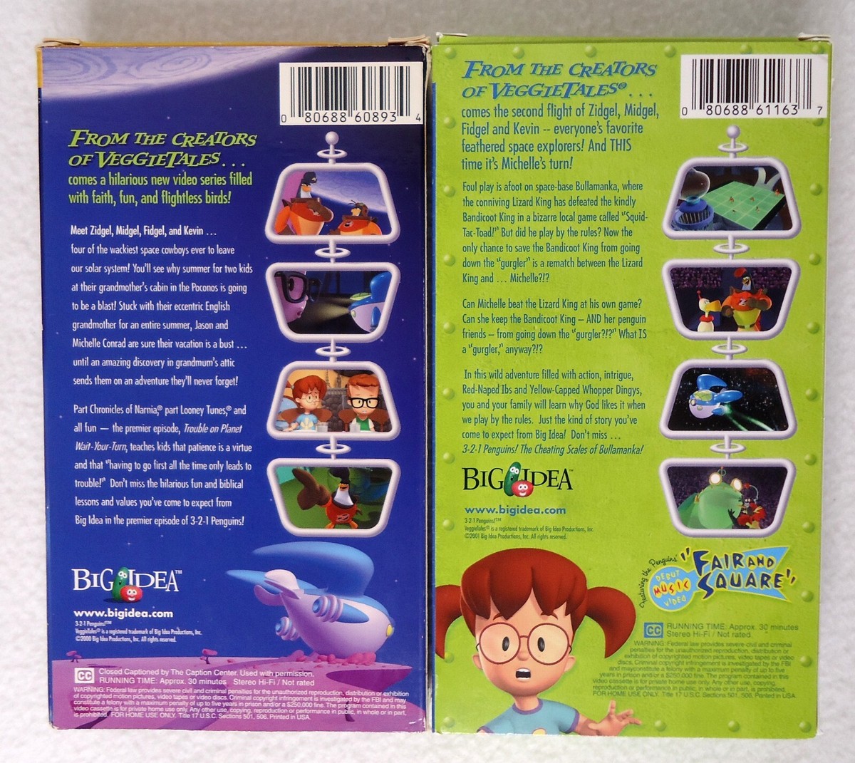 TOYAMEG 作品　キャンバス　2 vhs 3 2 1 Penguins VHS Lot of 2 Planet Wait-Your-Turn Cheating Scales