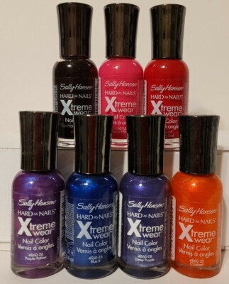 7 Sally Hansen Hard as Nails Xtreme Wear Nail Color Lot 7 units  0.40 FL Oz
