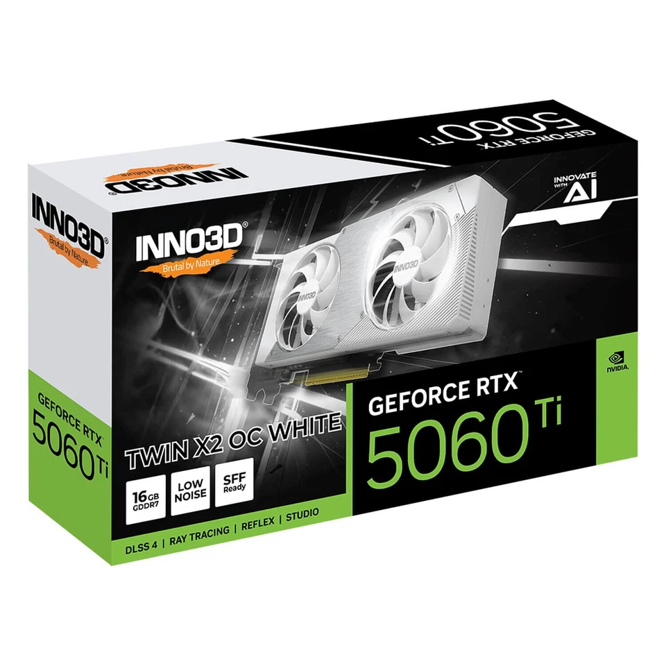 Inno3D GeForce RTX 5060 Ti 16GB TWIN X2 OC White N506T2-16D7X-191073W GDDR7 - Image 2 of 3