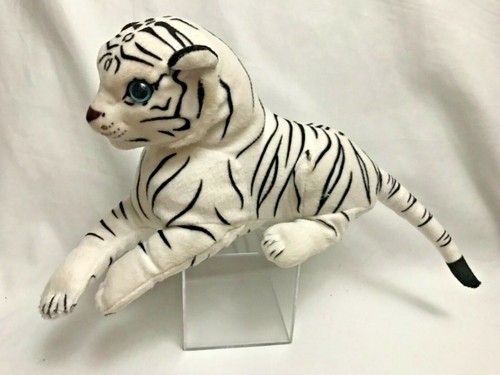 stuffed white tiger with blue eyes