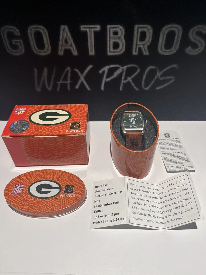2004 NFL Quarterback Legends Brett Favre RELÓGIO DE TEMPO DE JOGO EM LATA Packers NOVO RARO - Imagem 2 de 4
