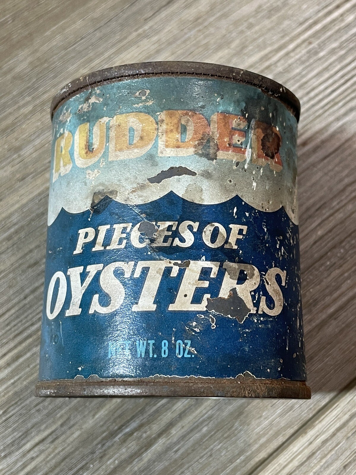 Rare Vintage Oysters Can Rudder 1969 Paper Label 8 Oz Can No Lid READ ...