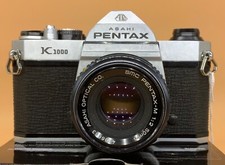 Vintage ASAHI PENTAX K1000 35mm FIlm Camera w/SMC PENTAX M 1:2 50mm Vintage