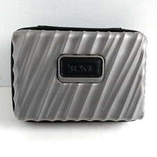 TUMI For Delta Amenity Travel Bag Hard Shell Toiletry Kit Case Gray 6"x4"