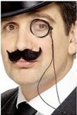 TALES OF OLD ENGLAND MONOCLE  FANCY DRESS VICTORIAN GENTLEMAN EYE GLASS & TASH