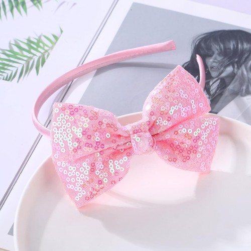 Sparkly Sequin Hair Bow Headband for Girls Kids and Toddlers - Fashion Cute B... - Picture 4 of 9