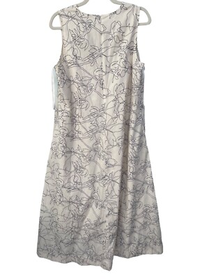 Calvin Klein Floral A Line Maxi Dress Womens 10 Cream Black Bohemian Chic  Hippie | eBay