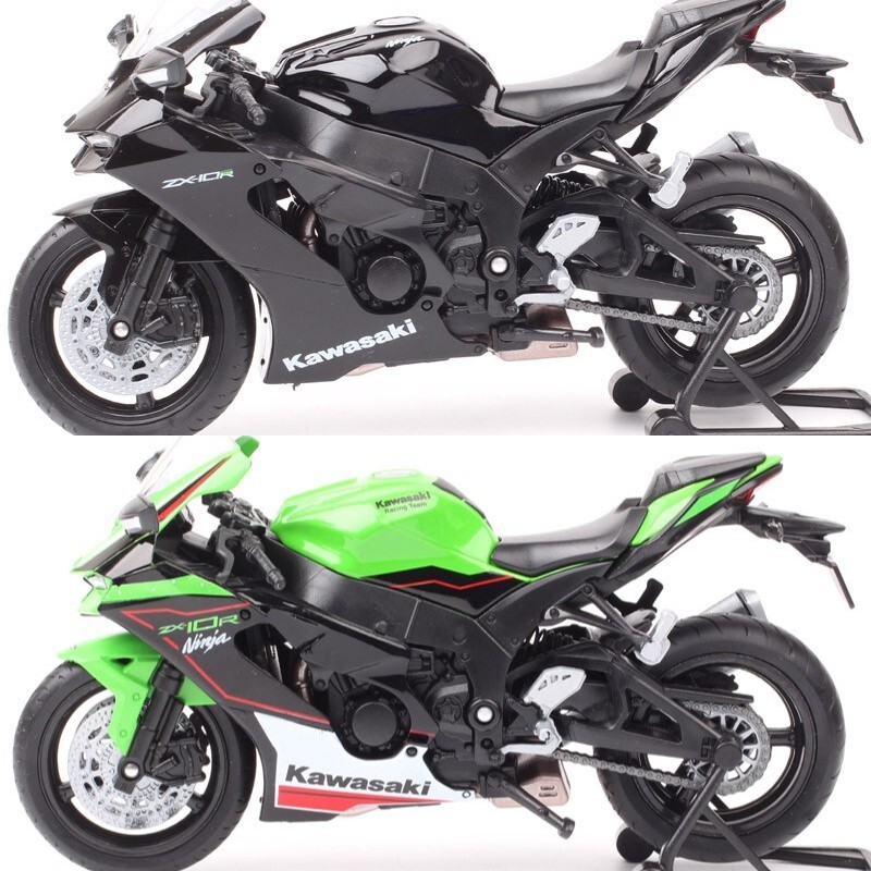 1:12 Welly 2021 Kawasaki Ninja ZX-10R Motorcycle Model 1:12 Welly 2021 Kawasaki Ninja ZX-10R Motorcycle Model