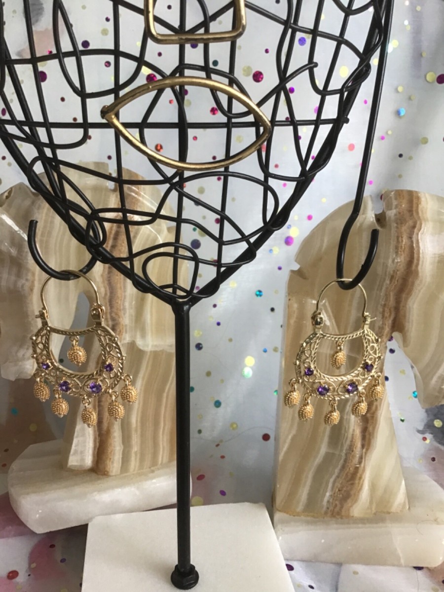 Créoles Pendantes Savoyarde – Style Gitane, Tarentaise Rosantine, Dorées (neuves Sans Boîte)