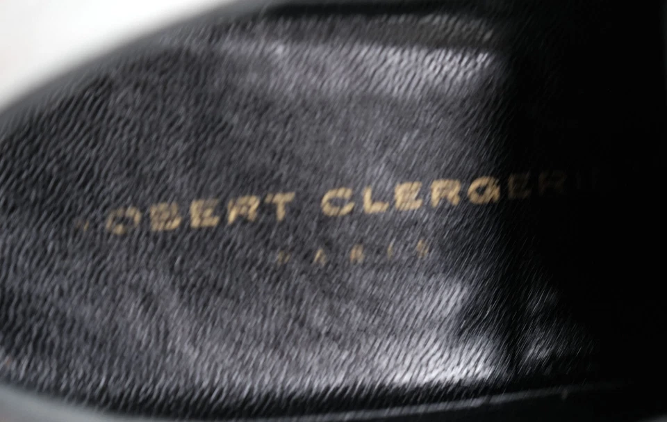 Robert Clergerie Taxih Mujer Talla 9.5B Cuero Negro Cordones Oxford 2 1/2" Tacones Foto 2 de 4