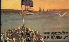 North Atlantic Naval Fleet From Steamship SS Mandalay POSTER ART Postcard