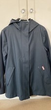 Hunter Original Rubberised Waterproof Mid Length Coat Mac Navy Small
