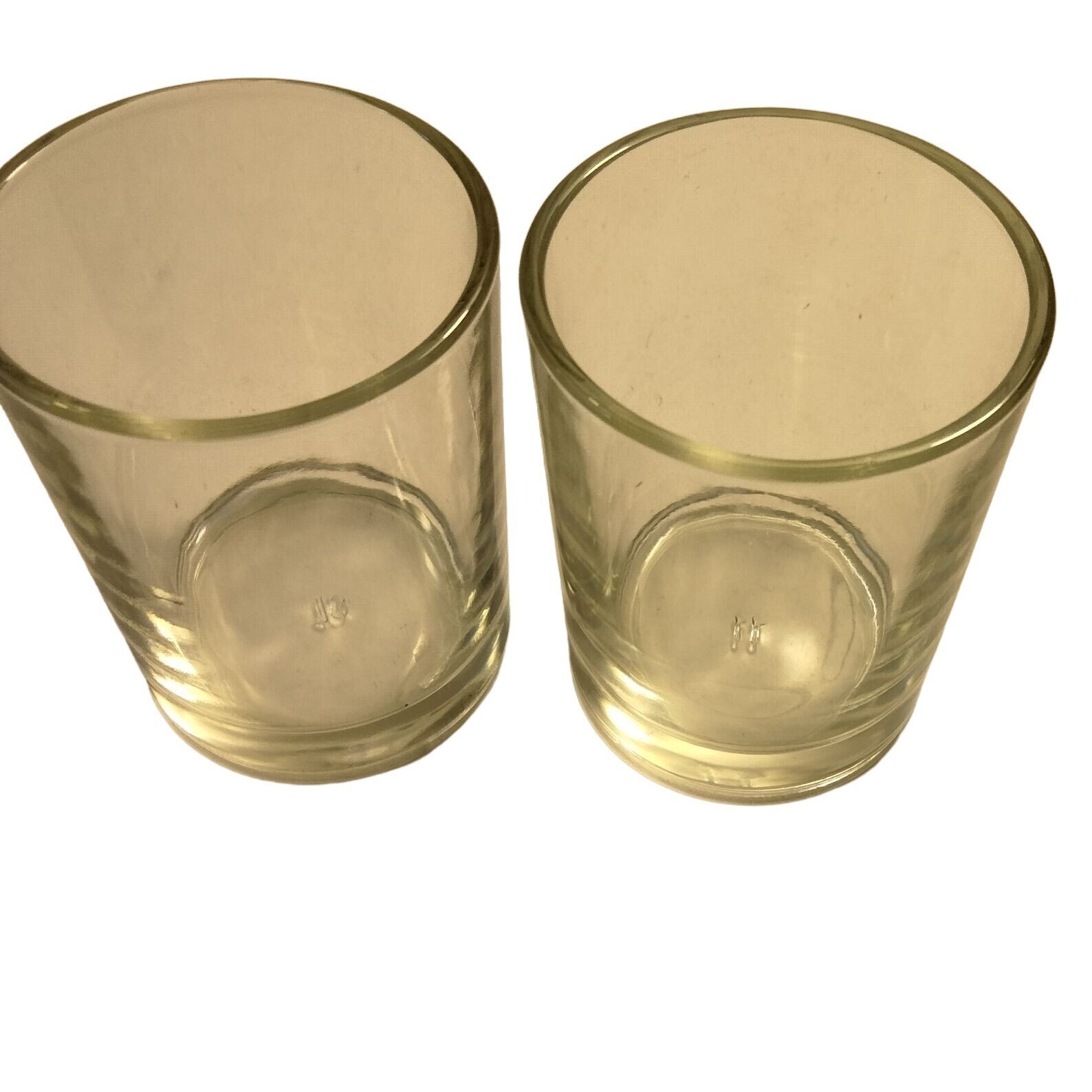 Clear Glass Tealight Votive Candle Holder Floral Craft Set of 2-image