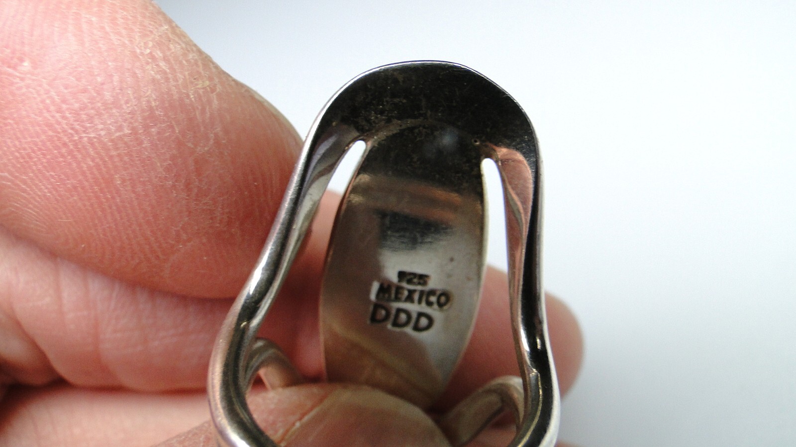 Sterling Big Amber Signed Statement Ring & Revers… - image 4