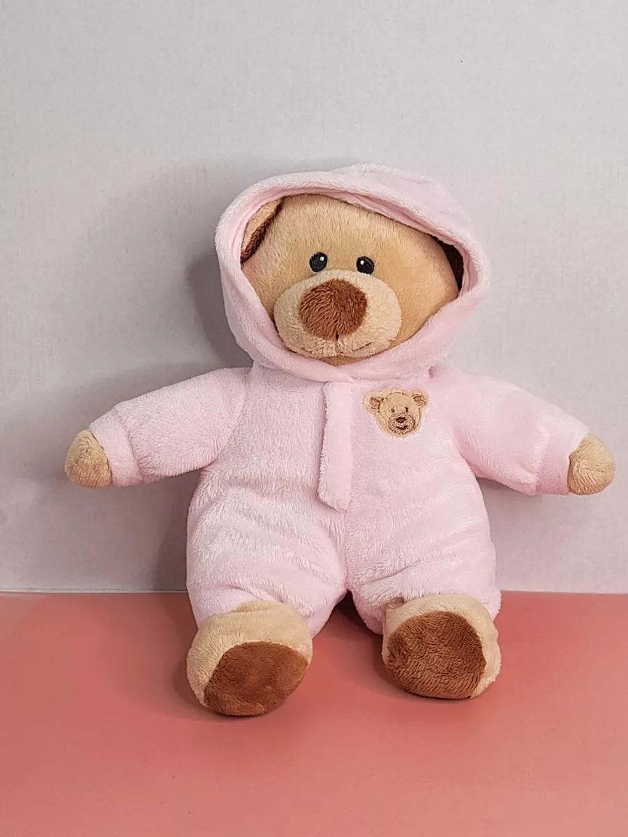 TY Tylux Baby Pink Teddy Bear Plush Hooded PJs Pajamas pluffies 2016