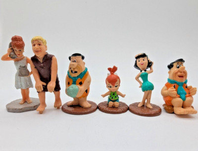 Flintstones Lot of 6 Miniland Figures 1990 Hanna Barbera Pebbles Bamm Fred LV18