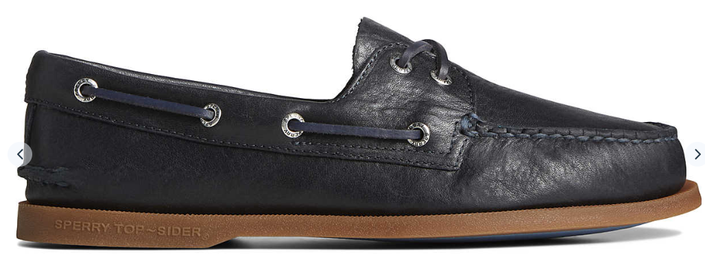Sperry Top-Sider ブラック ローファー　うみがめ Sperry A/O Authentic Original 2 Eye Pull-Up Navy Boat Shoe Men's