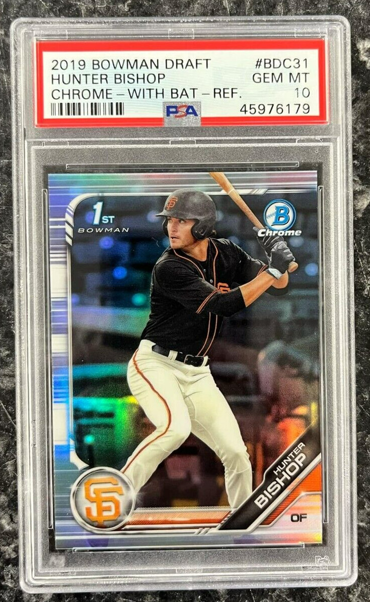 2019 BOWMAN DRAFT CHROME HUNTER BISHOP 1ST BOWMAN REFRACTOR PSA 10 GEM MINT