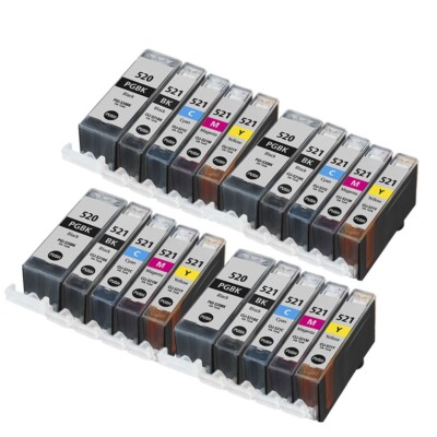 20 Tintenpatronen für Canon Pixma MP620 MP630 MP640 MP980 MP990 PGI520 CLI521