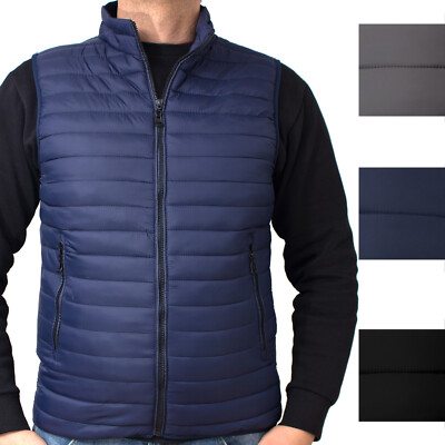 Smanicato Uomo Giubbotto Giubbino Giacca Piumino Gilet Senza