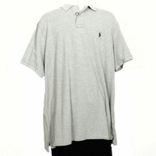 POLO RALPH LAUREN Gray Heather Weathered Cotton Mesh Classic Fit Polo Shirt 2XB