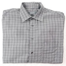 Mens Kenneth Cole Shirt Size L 16 1/2 32-33 Button Down Dress Shirt Check Large