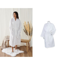 Towel City Cotton Waffle Robe TC086 - Kimono Style Unisex Dressing Gown