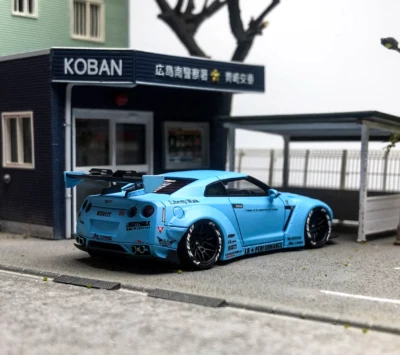 NW 1/64 ニッサン 日産 GTR R35 LB 青色 NW 1/64 ニッサン 日産 GTR R35 LB 青色