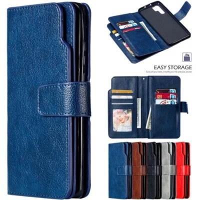 For Samsung Galaxy J3 J5 J6 J7 J8 Plus A7 A8 Case Leather Wallet Card Flip Cover - Image 1 of 4
